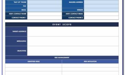 Event Planner Excel Template Free Download