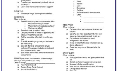Event Planning Checklist Examples