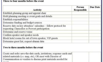 Event Planning Checklist Excel Free