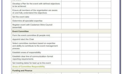 Event Planning Checklist Form