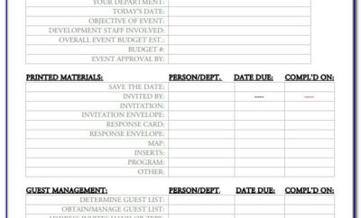 Event Planning Checklist Sample