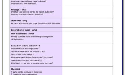 Event Planning Checklist Template Free
