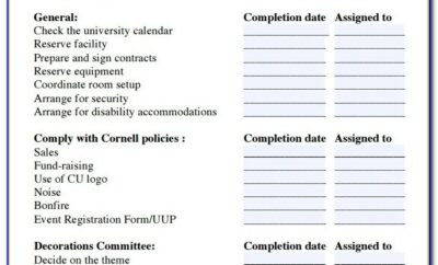 Event Planning Checklist Template Pdf