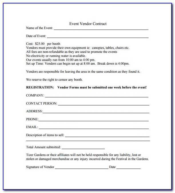 Event Planning Contract Template Word