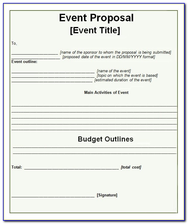 Event Planning Proposal Format