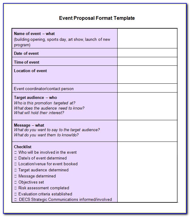 Event Planning Proposal Sample Pdf