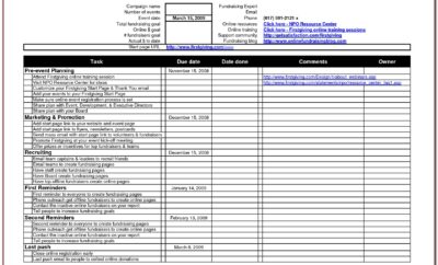 Event Planning Using A Spreadsheet Template