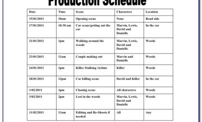 Event Production Schedule Template Excel