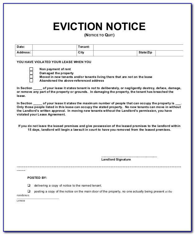 Eviction Letter Template Nz