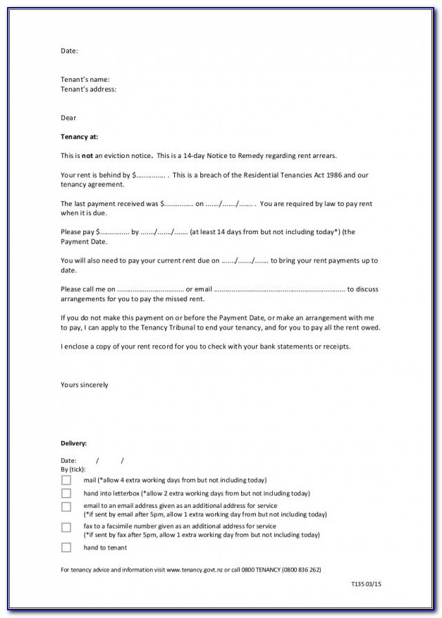 Eviction Letter Template Pdf