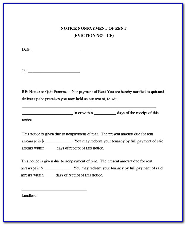 Eviction Letter To Tenant Template