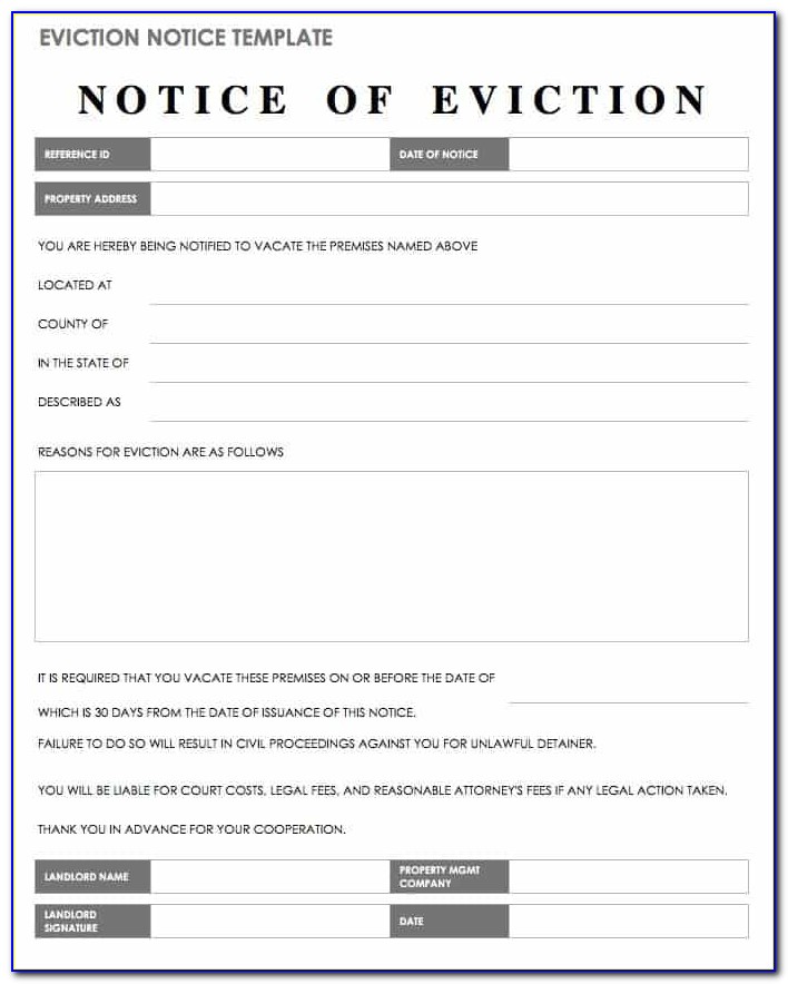 Eviction Notice Form Pdf