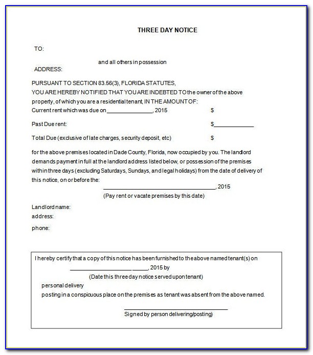 Eviction Notice Letter Template Free