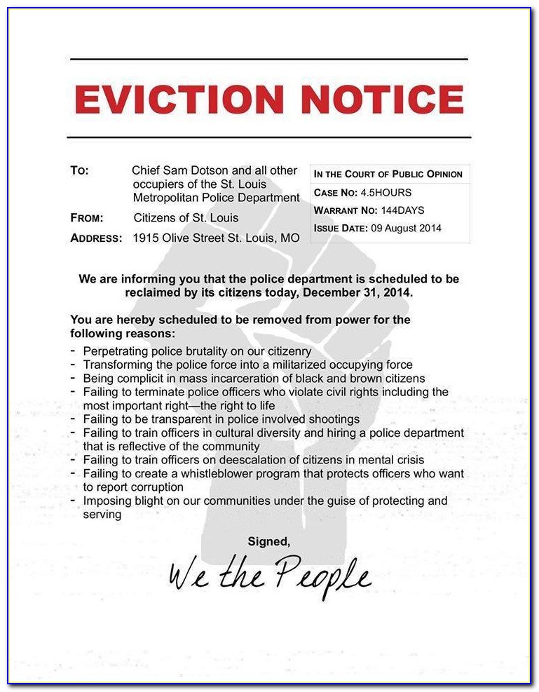 Eviction Notice Sample Alberta