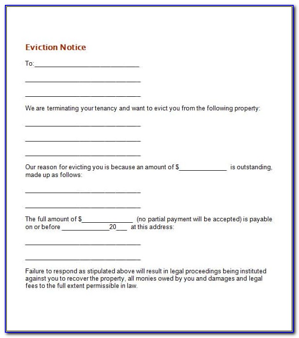 Eviction Notice Sample Letter Florida