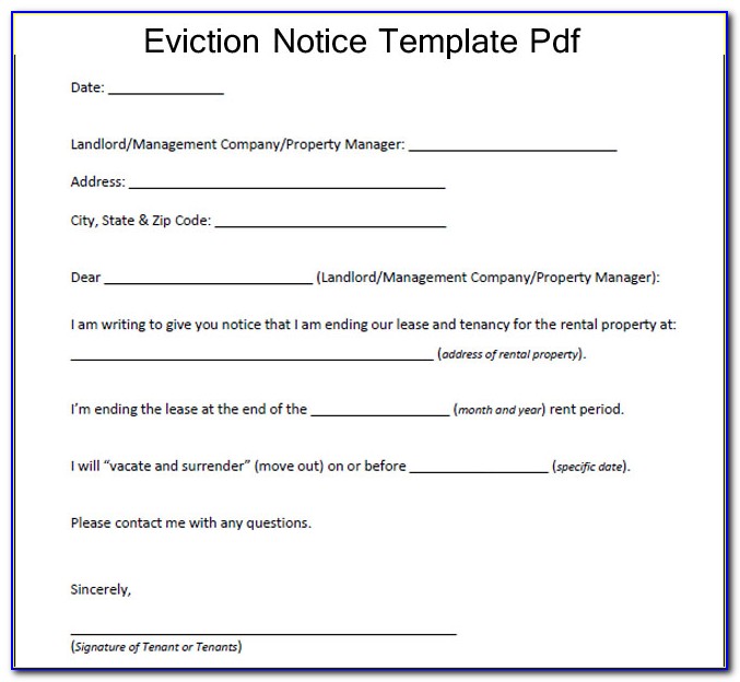 Eviction Notice Template Alberta Pdf