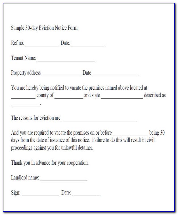 Eviction Notice Template Doc