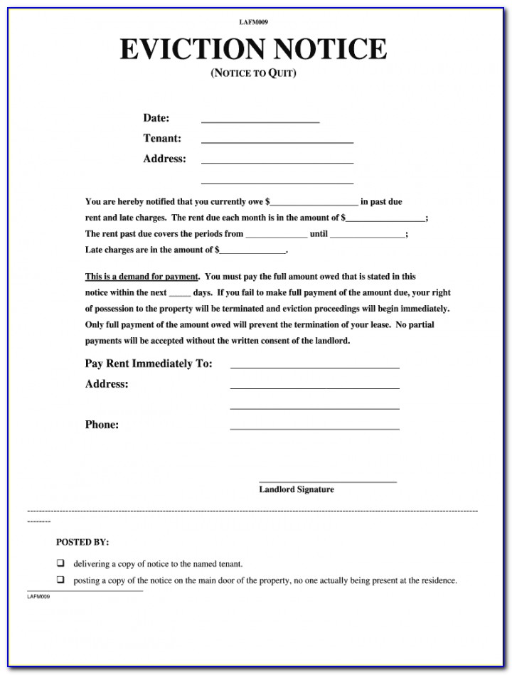 Eviction Notice Template Word Document
