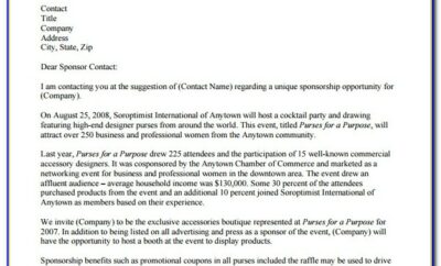 Example Cover Letter For Sponsorship Proposal