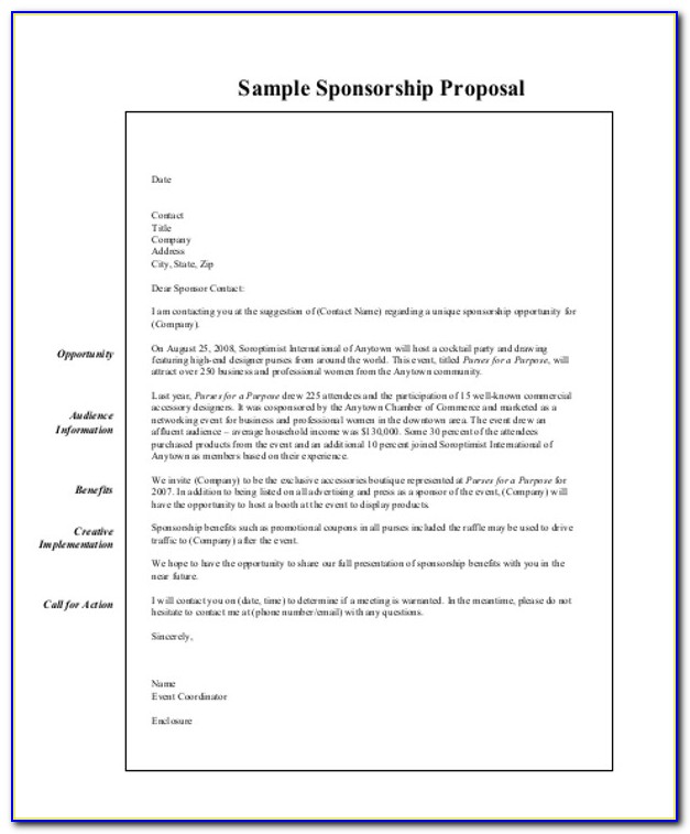 Example Sponsorship Proposal Package