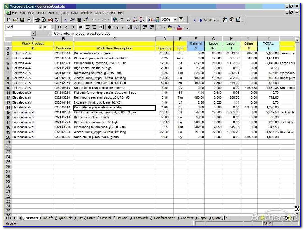 Excel Cost Proposal Template