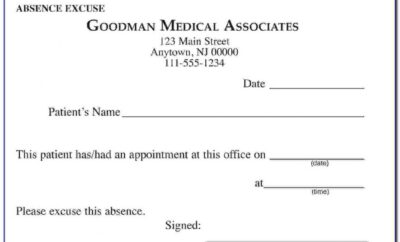 Fake Doctors Note For Work Example