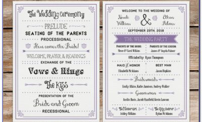 Free Diy Layered Wedding Program Templates