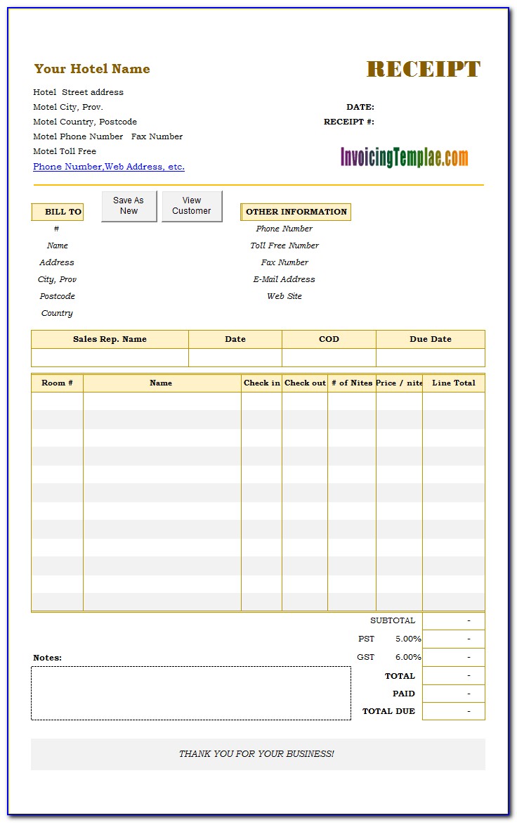 Free Download Taxi Bill Format In Word