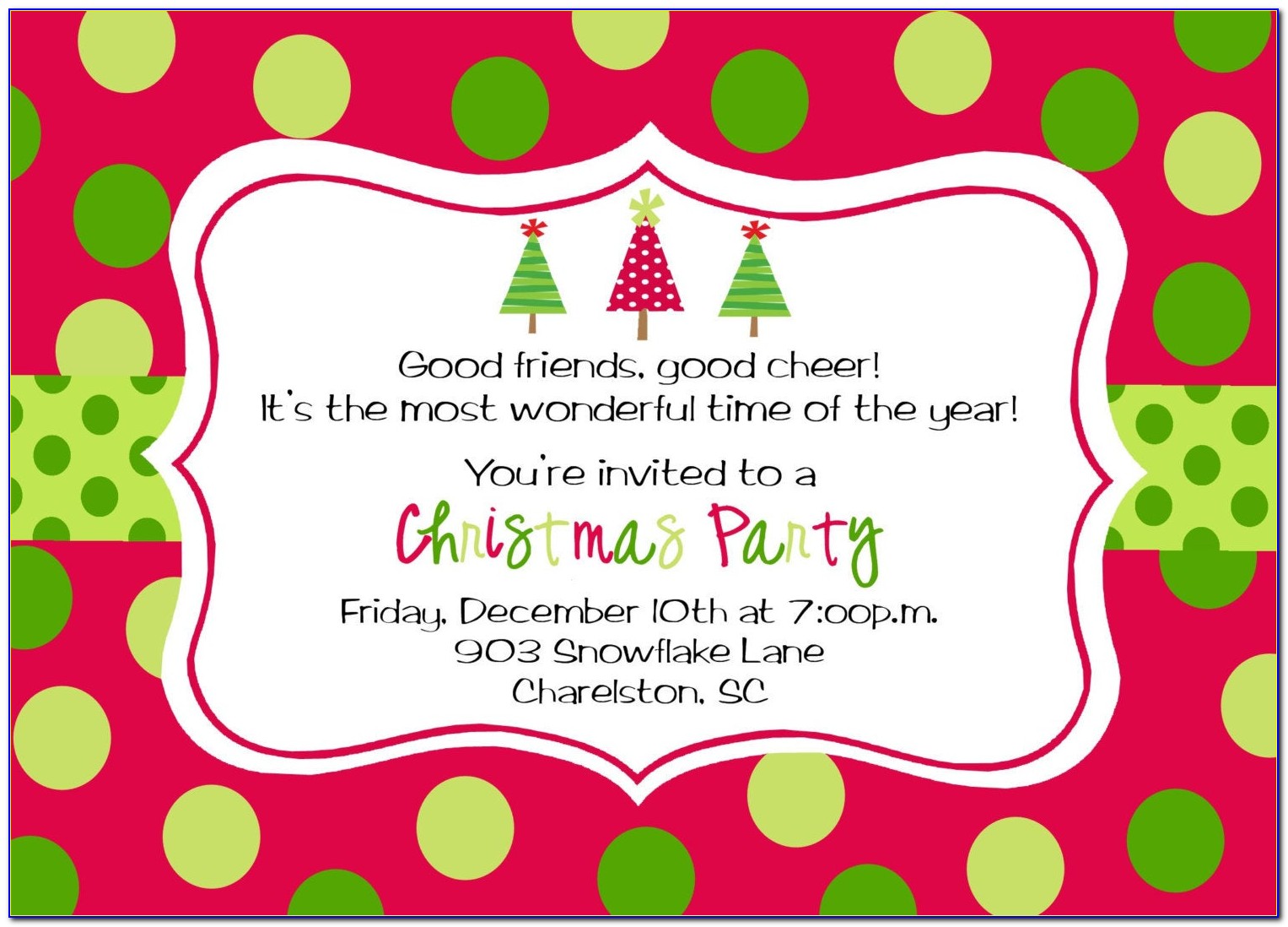 Free Downloadable Holiday Invitation Templates