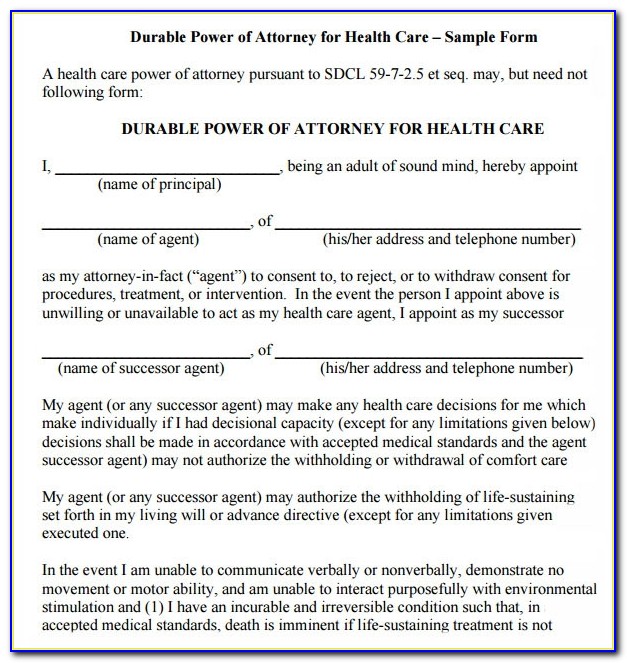Free Durable Power Of Attorney Form Illinois