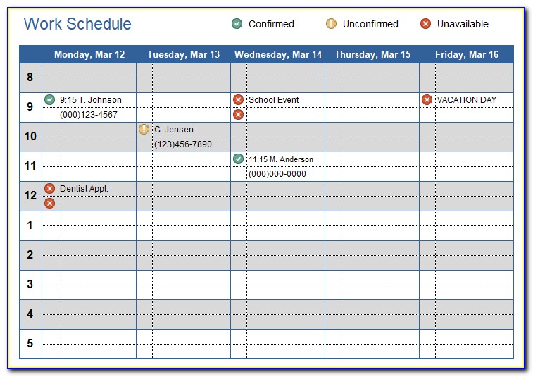 Free Employee Scheduling Excel Template