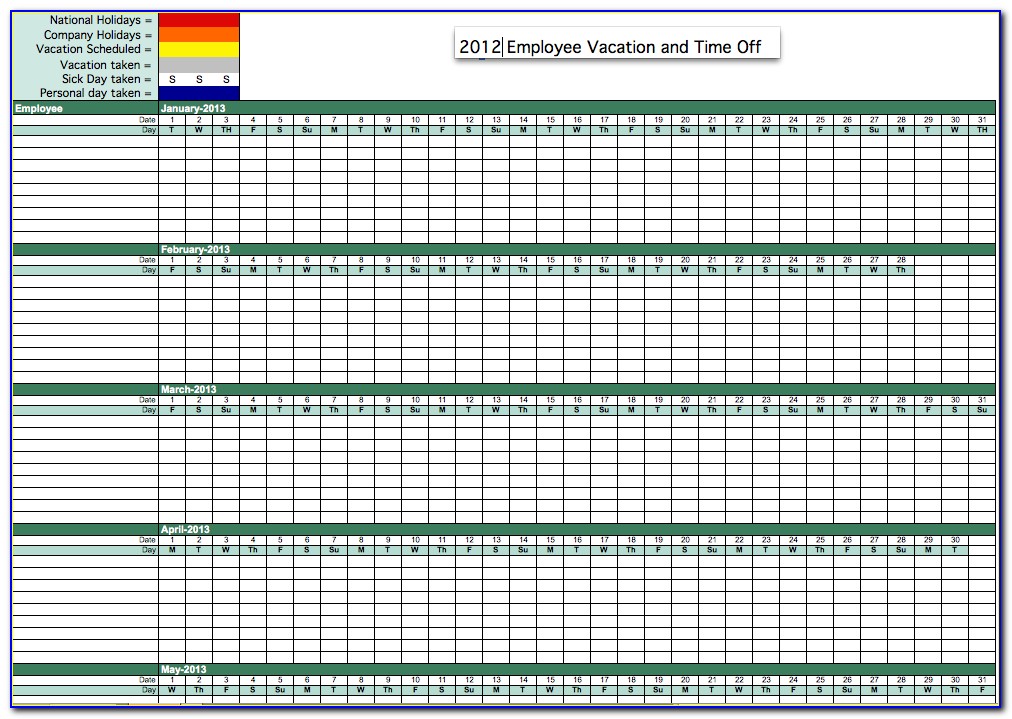 Free Employee Vacation Tracking Spreadsheet Template