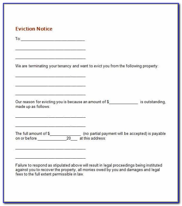 Free Eviction Notice Template Ga