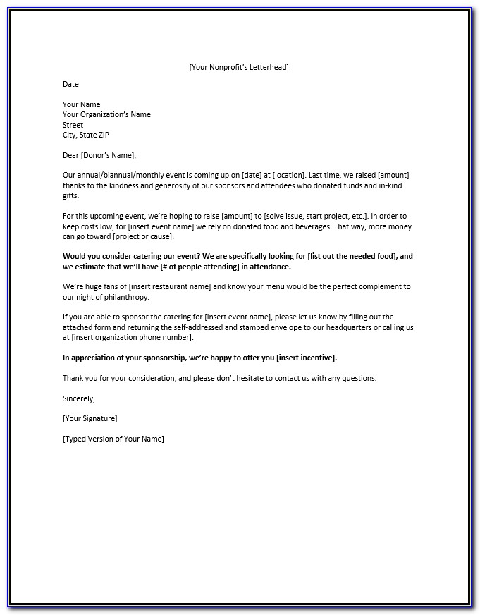 Free Example Of A Sponsorship Proposal Letter