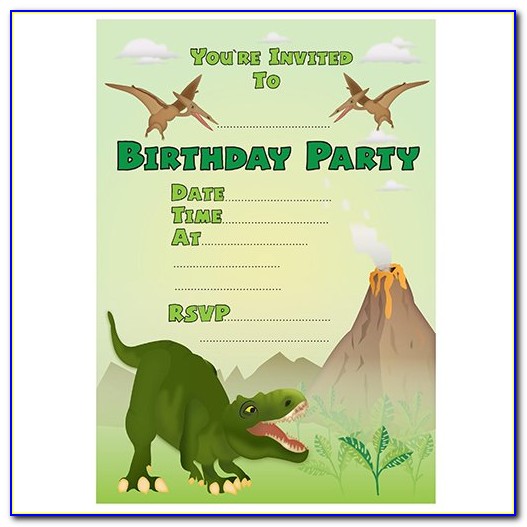 Free Printable Dinosaur Birthday Invitations Templates