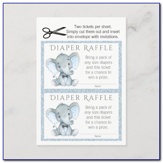 Free Printable Elephant Diaper Raffle Ticket Template
