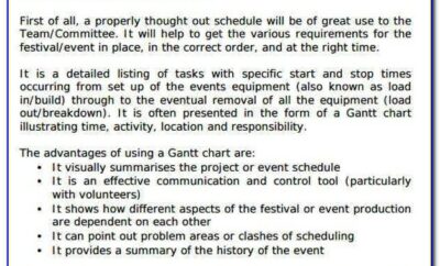 Live Event Production Schedule Template