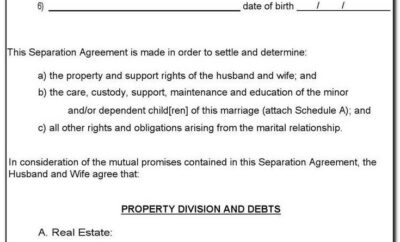 Massachusetts Divorce Separation Agreement Template