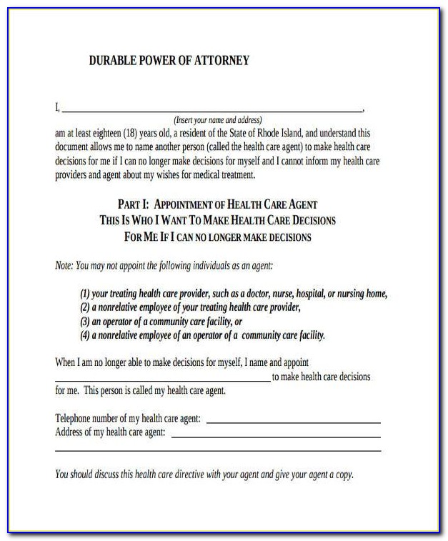 Medical Durable Power Of Attorney Form New Jersey