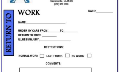 Medical Note For Work Example