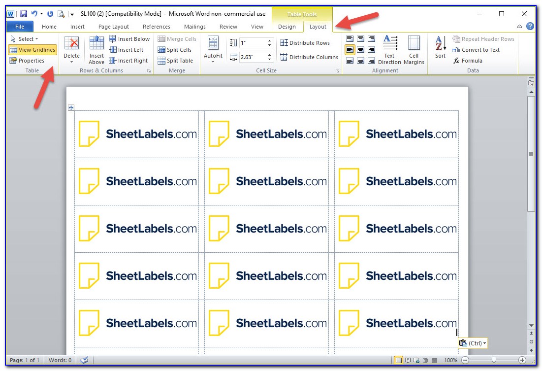 Microsoft Word Envelope Label Template