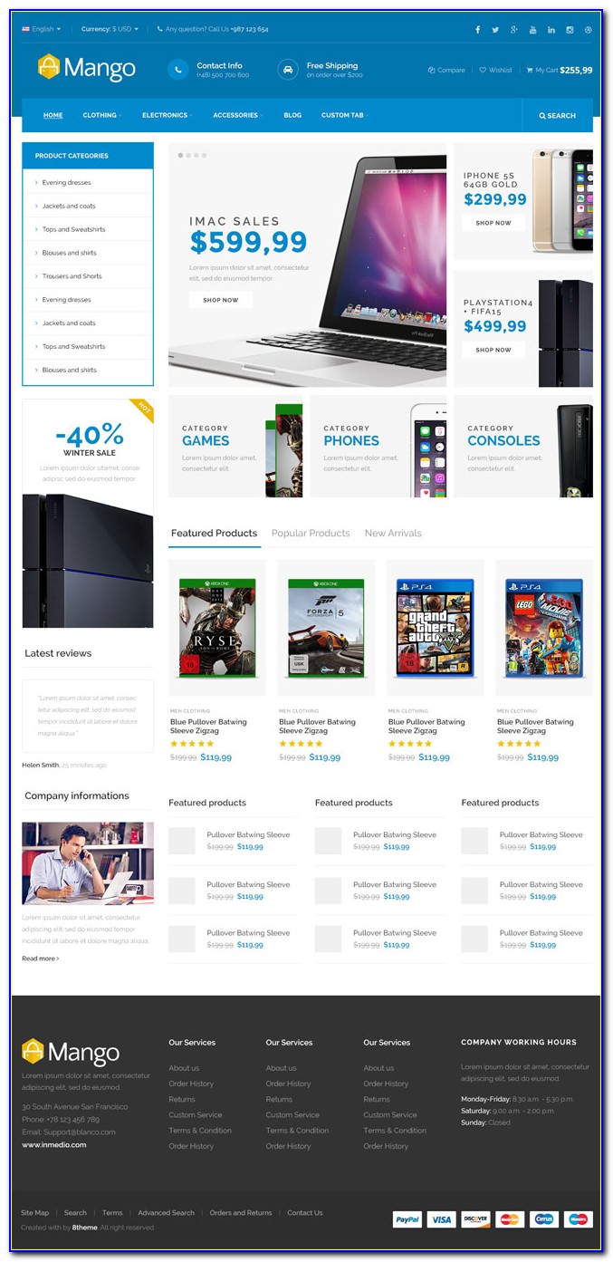 Responsive Ecommerce Html5 Template Free Download