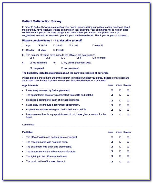 Sample Dental Patient Satisfaction Survey Questions