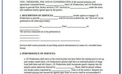 Sample Dj Service Contract Agreement