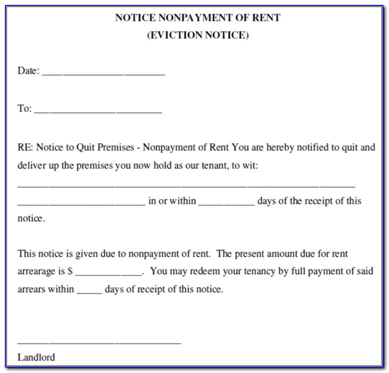 Tenant Eviction Notice Template Word