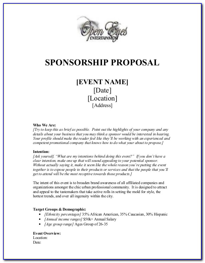Writing A Sponsorship Proposal Letter