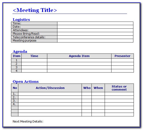 Best Meeting Minutes Template Word