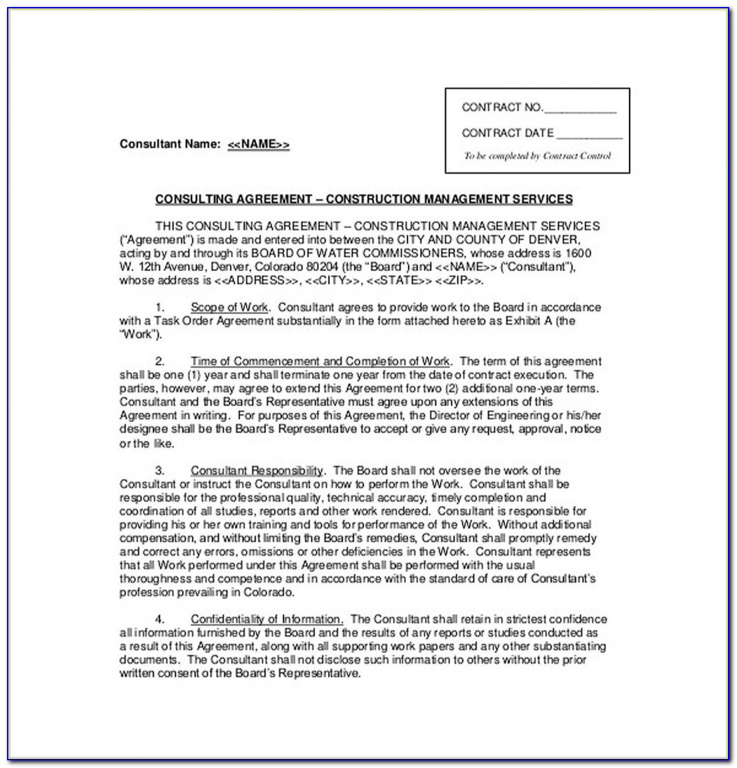 Business Consulting Agreement Template Free