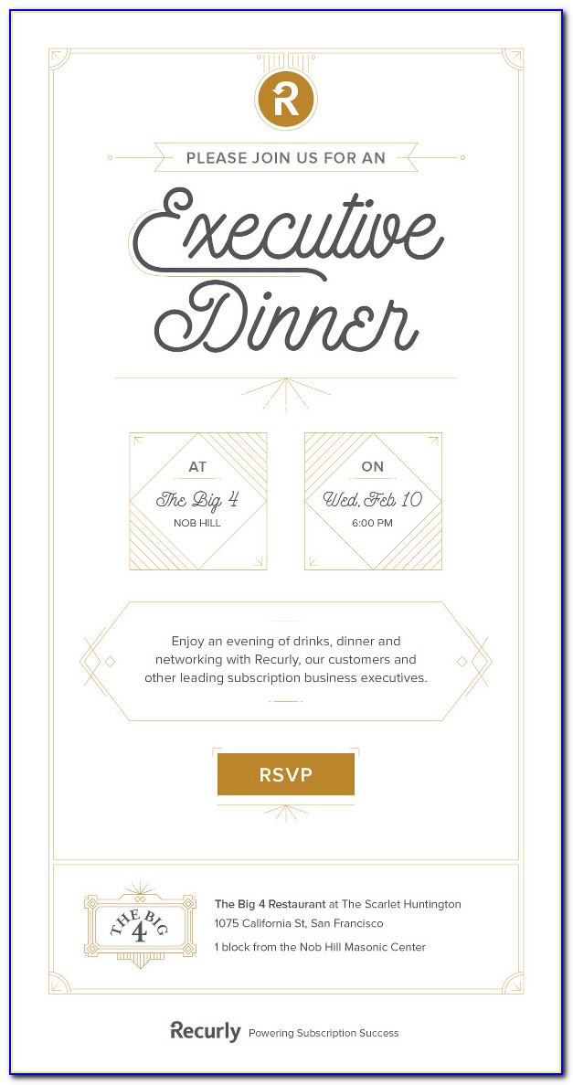 Business Dinner Invitation Template Free