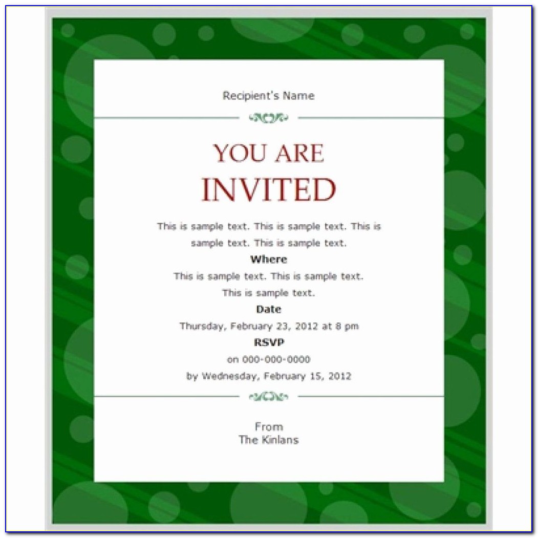 Business Event Invitation Template Word Free